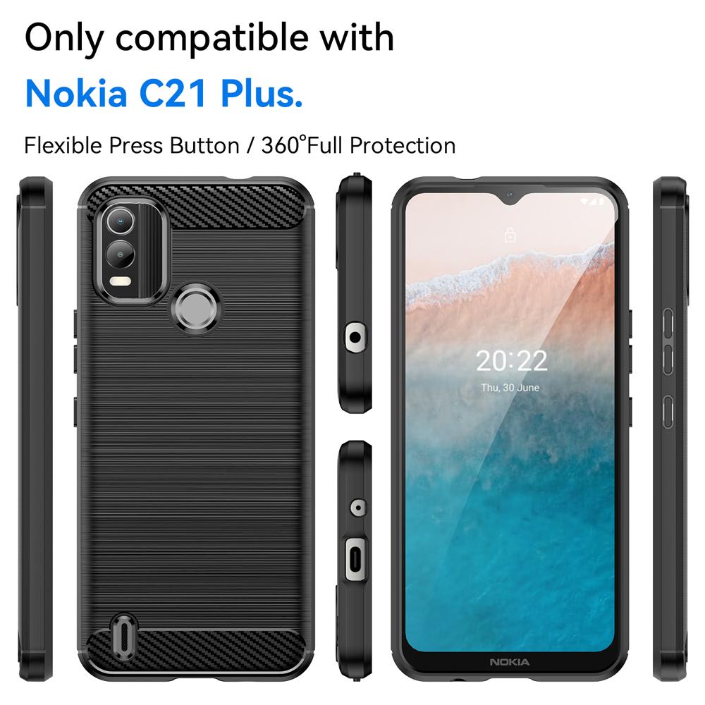 Ốp lưng dành cho Nokia C21 Plus ốp silicone mềm Carbone phay xước chống sốc chống vân tay
