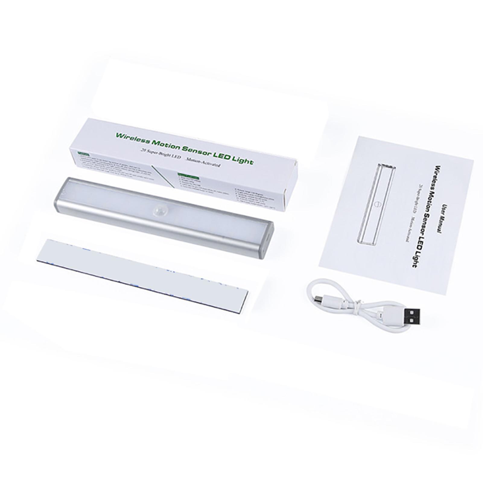 Đèn led cảm biến cho tủ quần áo với 20 đèn LED siêu sáng,kích thước nhỏ gọn,Có thể sạc lại USB
