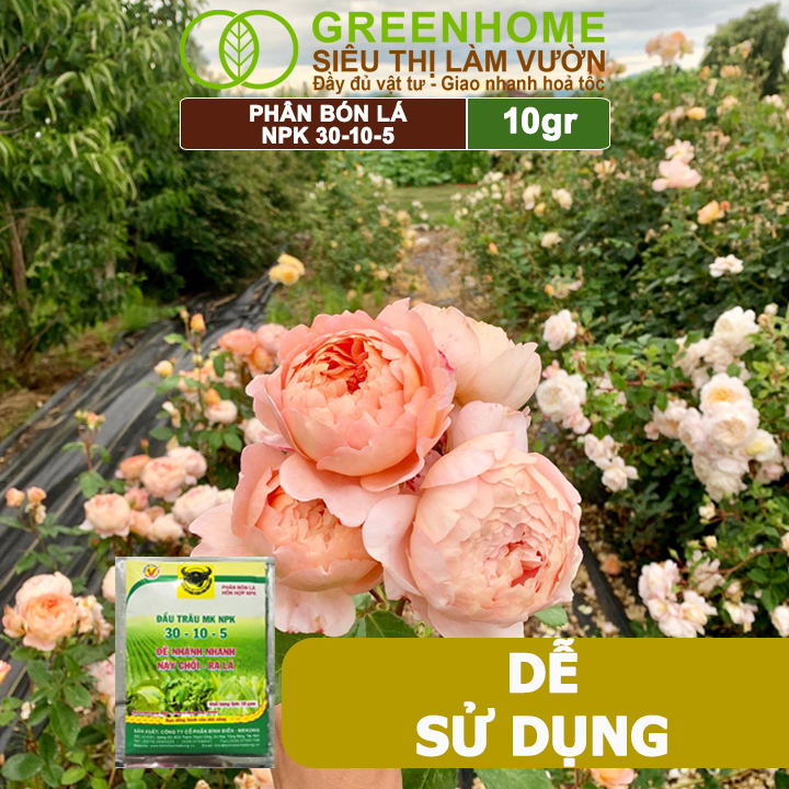 Phân Bón Npk 30-10-5, Greenhome, Đầu Trâu, Gói 10Gr, Kích Ra Rễ, Đẻ Nhánh, Nảy Chồi, Ra Lá Mới