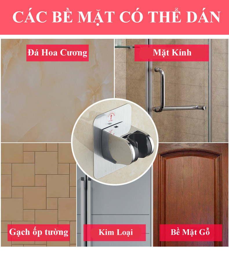 Miếng dán tường treo vòi sen không cần khoan bắt vít GD00008