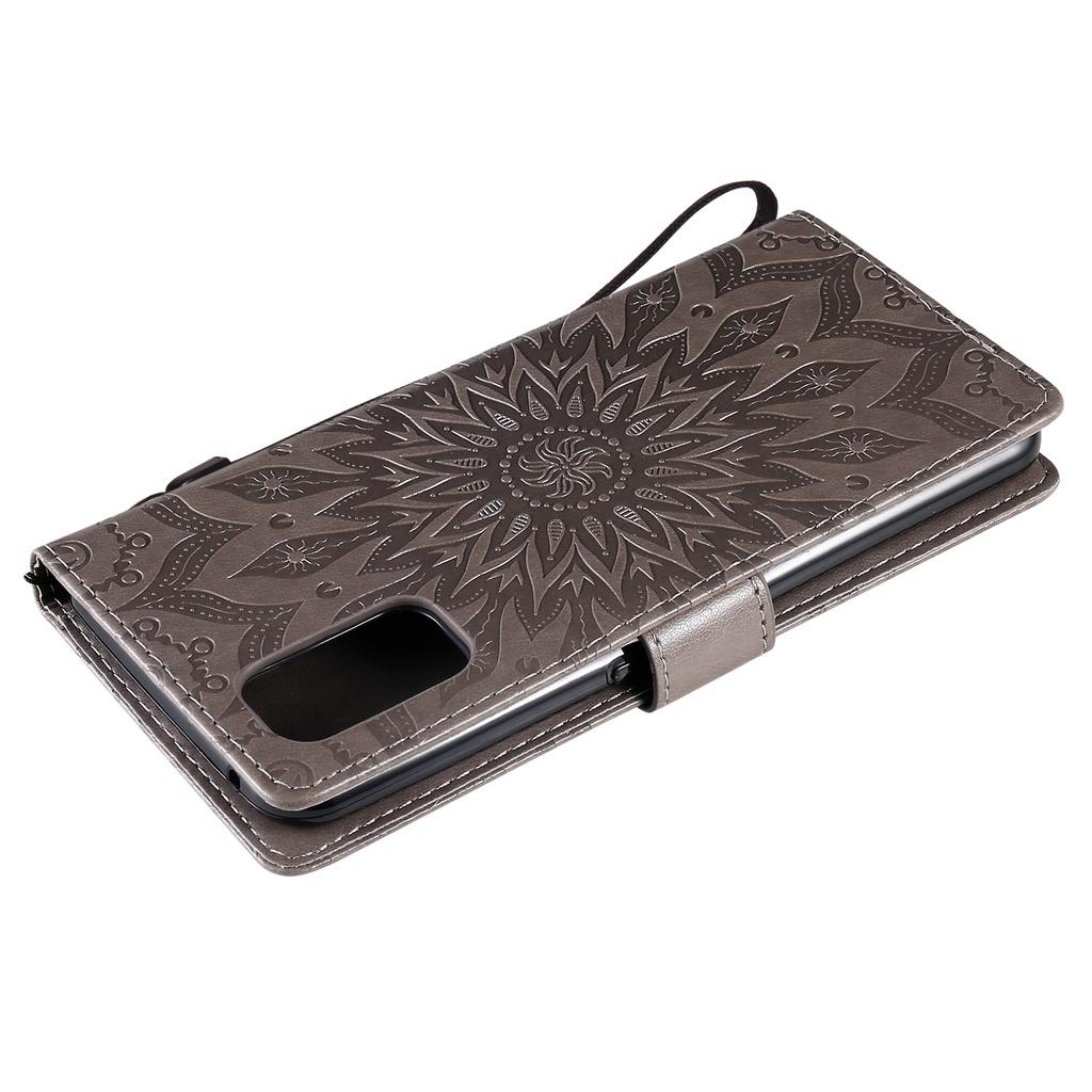 Ốp điện thoại silicon da PU kiểu ví gập in nổi họa tiết hoa hướng dương Cho OPPO REALME 7 PRO 7I C17 RENO4 PRO 4G RENO5 PRO 5G