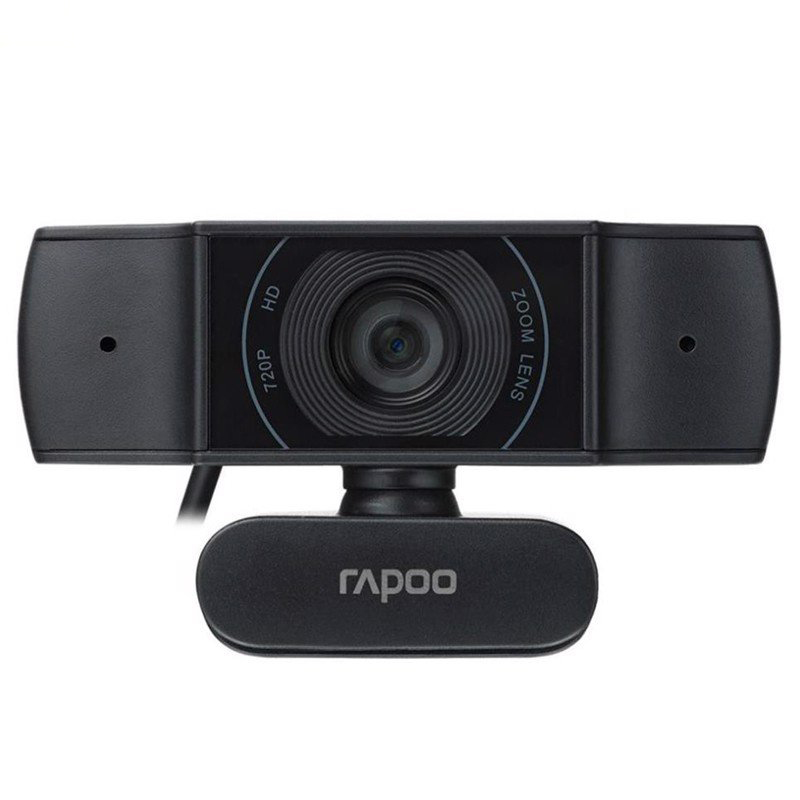 Webcam họp trực tuyến 720P, góc 100° siêu rộng, tự động lấy nét, giảm tiếng ồn - Rapoo C200 - Hàng chính hãng