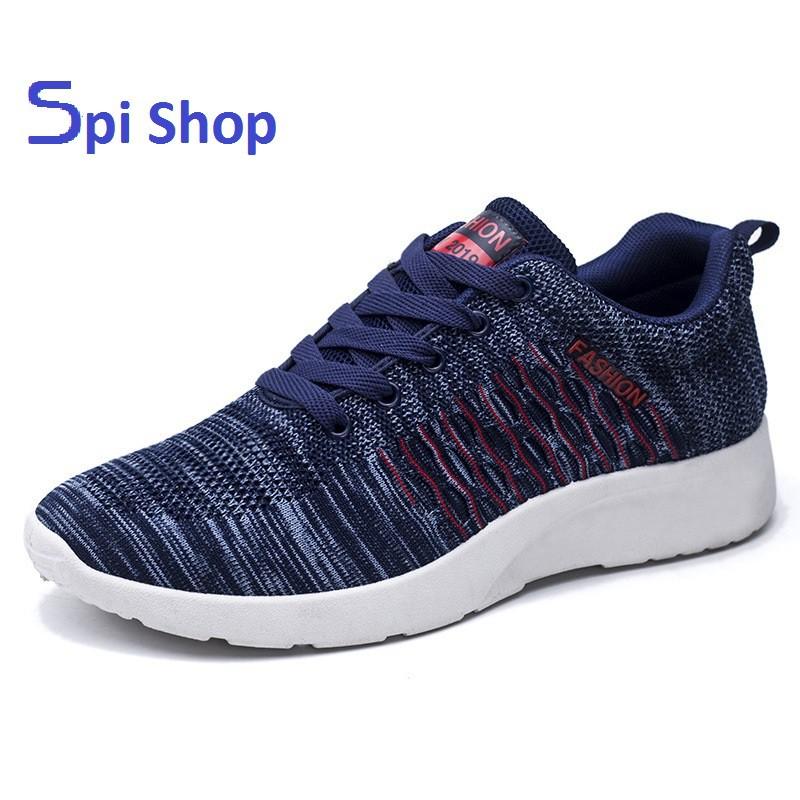 Giày Thể Thao Nam Xanh Trắng Tăng Chiều Cao Spiso GN37 Xanh