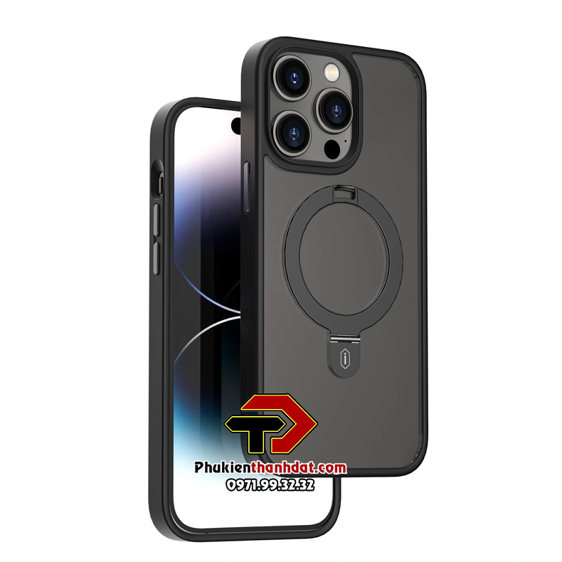 Ốp lưng dành cho iPhone 14 Pro Max hỗ trợ sạc không dây, có chân chống dựng điện thoại chính hãng WIWU Protective Case -Hàng chính hãng