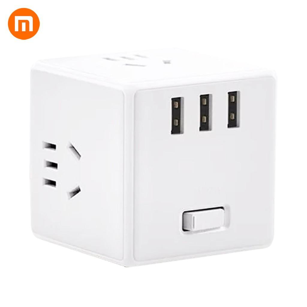 Củ Sạc Điện Xiaomi Mijia Magic MJCXB3-02QM/MJHQ3-01QM Hình Khối Hỗ Trợ 6 Cổng USB Mini Tiết Kiệm Không Gian Hàng nhập khẩu