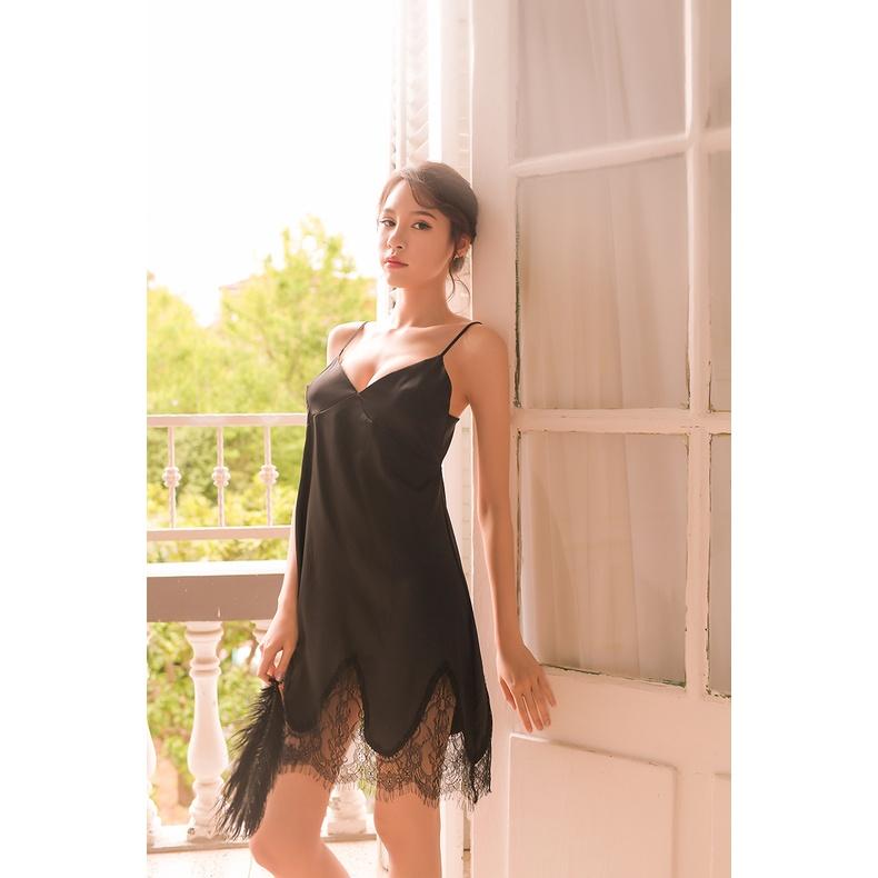Vaperla - Đầm Ngủ Lụa Satin Sexy - Váy Ngủ Xinh, Chất Đẹp, Quyến Rũ