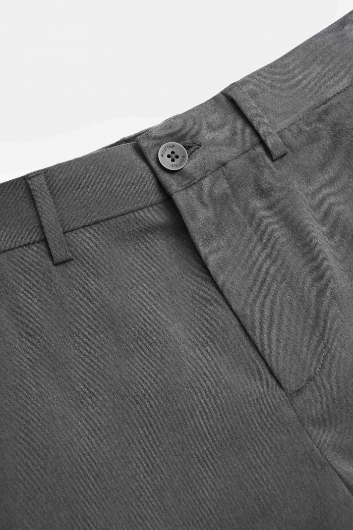 Quần Vải Nam ROUTINE Form Slim Crop vải mềm màu xám - 10F21PFO002CR1 | LASTORE MENSWEAR