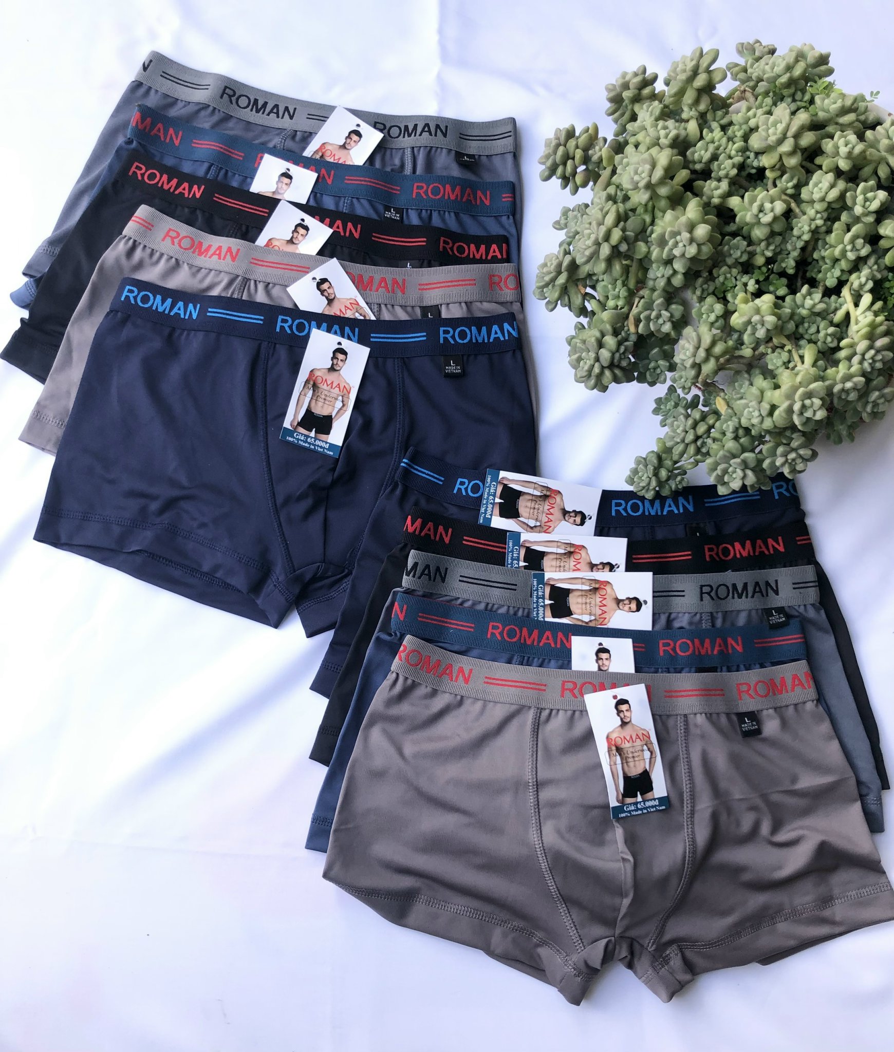 Combo 10 quần lót nam đùi Boxer 05 màu,lưng thun 3cm, chất vải thun lạnh 04 chiều co dãn tốt,thoáng mát(Heroman&amp;Tony)