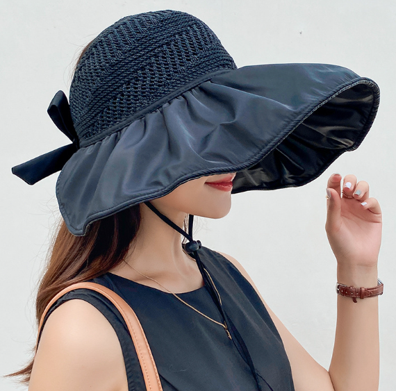 Mũ rộng vành chống nắng chống tia uv thắt nơ thời trang mới, nón chống nắng nữ tạo kiểu