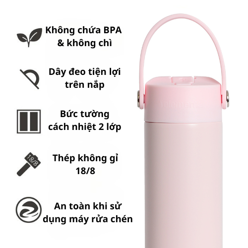 [Elemental chính hãng - Thương hiệu Mỹ] Bình giữ nhiệt Elemental Core 709ml, giữ nhiệt tốt, inox 304, an toàn sức khỏe 100