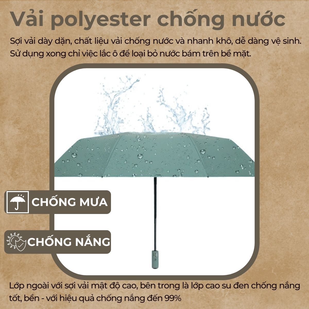 Ô (dù) tự động 2 chiều cao cấp DandiHome chống UV