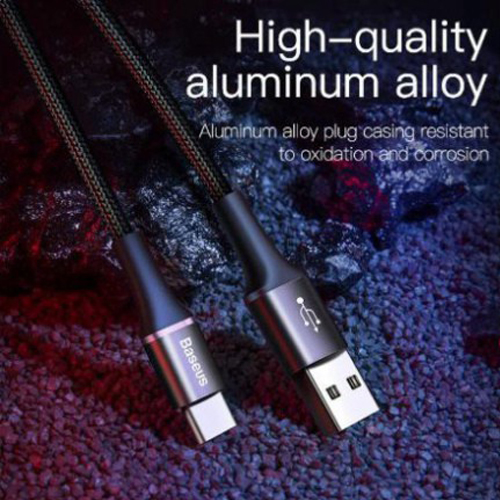 Cáp Sạc Nhanh 3A Halo Data Cable USB To Type-C Có Đèn LED Hàng Chính Hãng Baseus