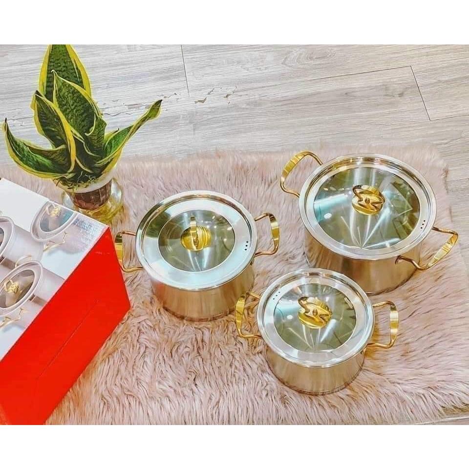 Sét 3 nồi Misu Louis inox cao cấp 5 đáy công nghệ Đức