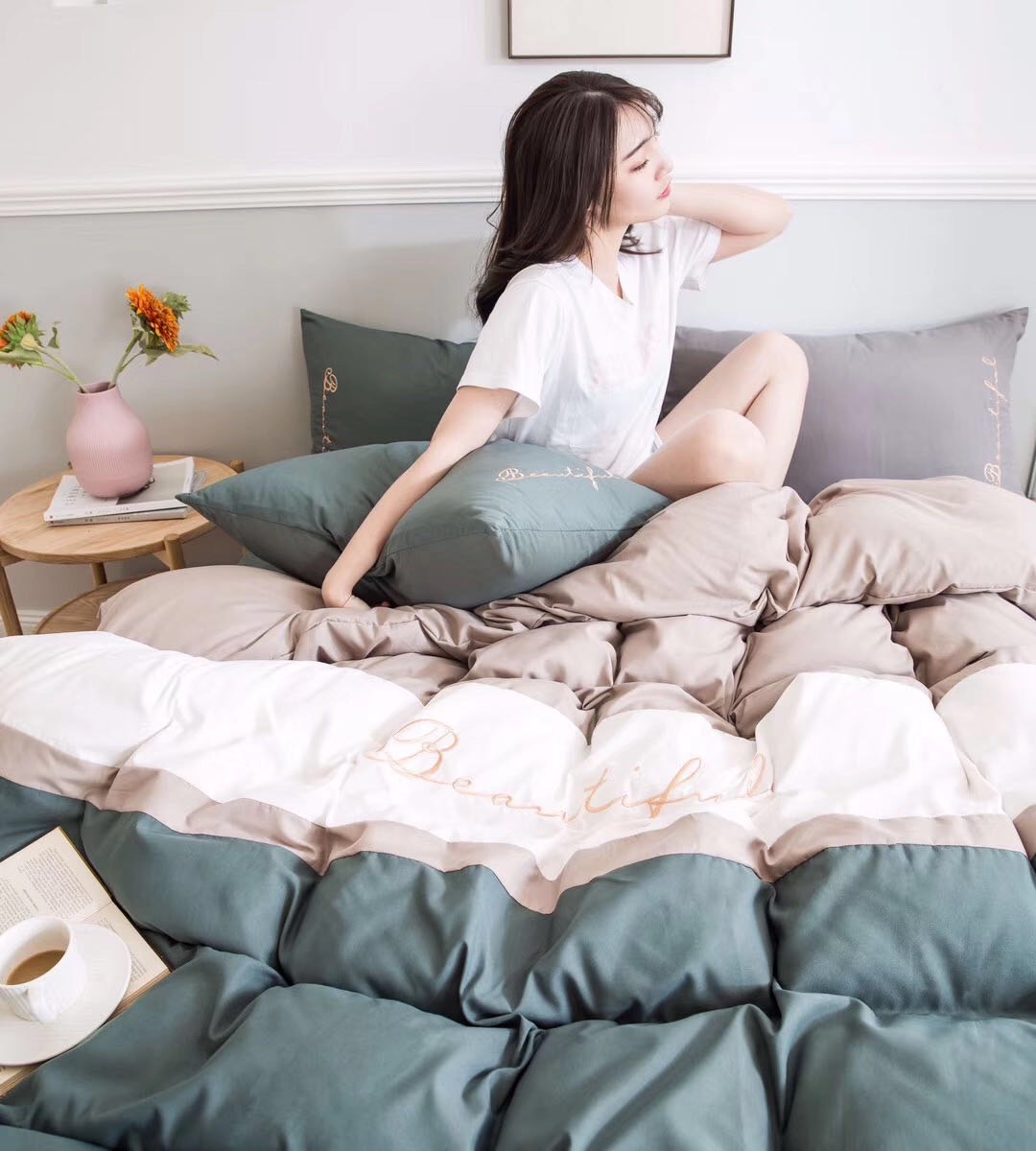 Bộ Chăn Ga Gối Cao Cấp Cotton TiCi phối 15