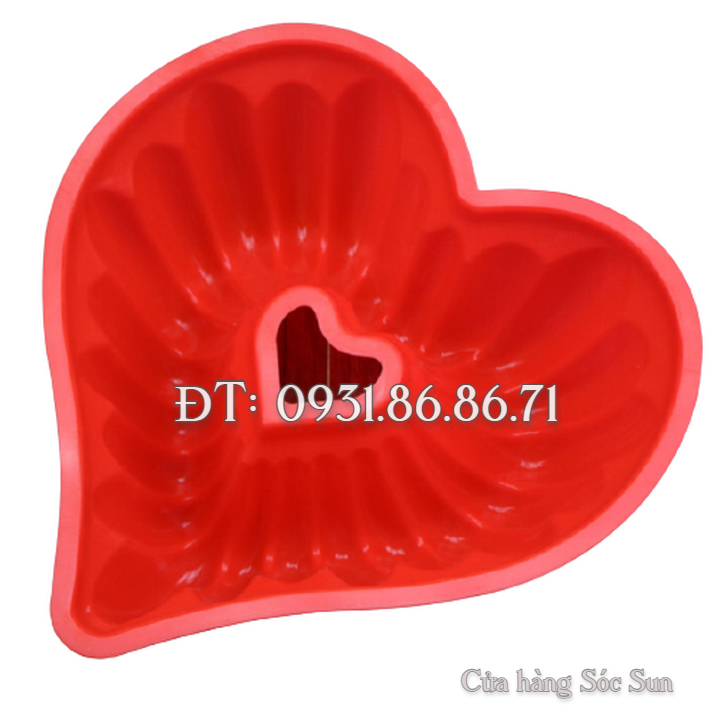 Khuôn silicon hình tim gợn sóng có lõi loại 30 cm - Mã số 1189