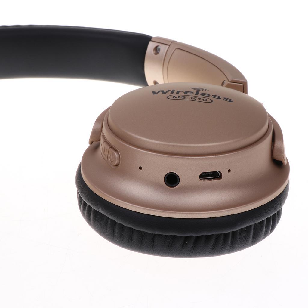 Wireless Bluetooth Headset Hifi Stereo Sound Headphones -Golden