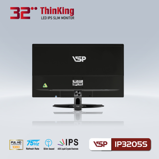 Màn hình máy tính 32inch VSP IP3205S (31.5&quot; IPS Full HD 75Hz, HDMI+VGA) - Hàng chính hãng TECH VISION phân phối