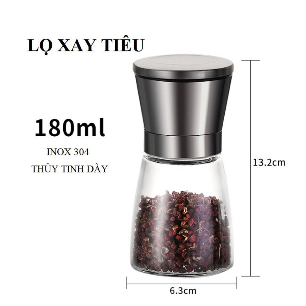 Lọ Xay Tiêu, Xay Hạt Bằng Nhựa Dung Tích 180ml - Cối Xay Tiêu Vặn Tay Tiện Lợi Siêu Hot