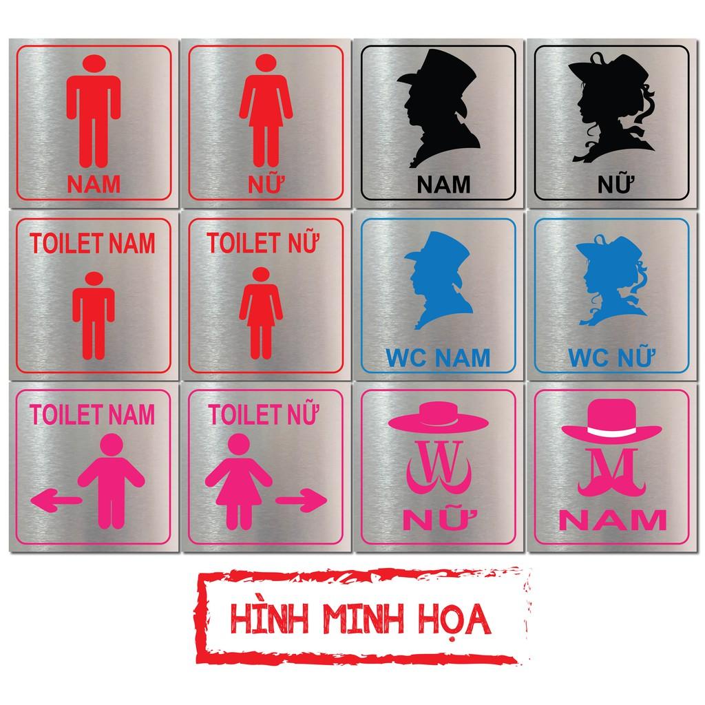 Bảng chỉ dẫn WC, hướng dẫn nhà vệ sinh, toilet nam nữ cho nhà hàng, khách sạn BH