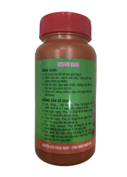 Phân bón lá NOVI 999 21-21-21+TE chuyên cho hoa Lan và cây cảnh giúp Kích nhiều hoa to đẹp lâu tàn - Tăng đậu trái cho cây kiểng Hộp 100g