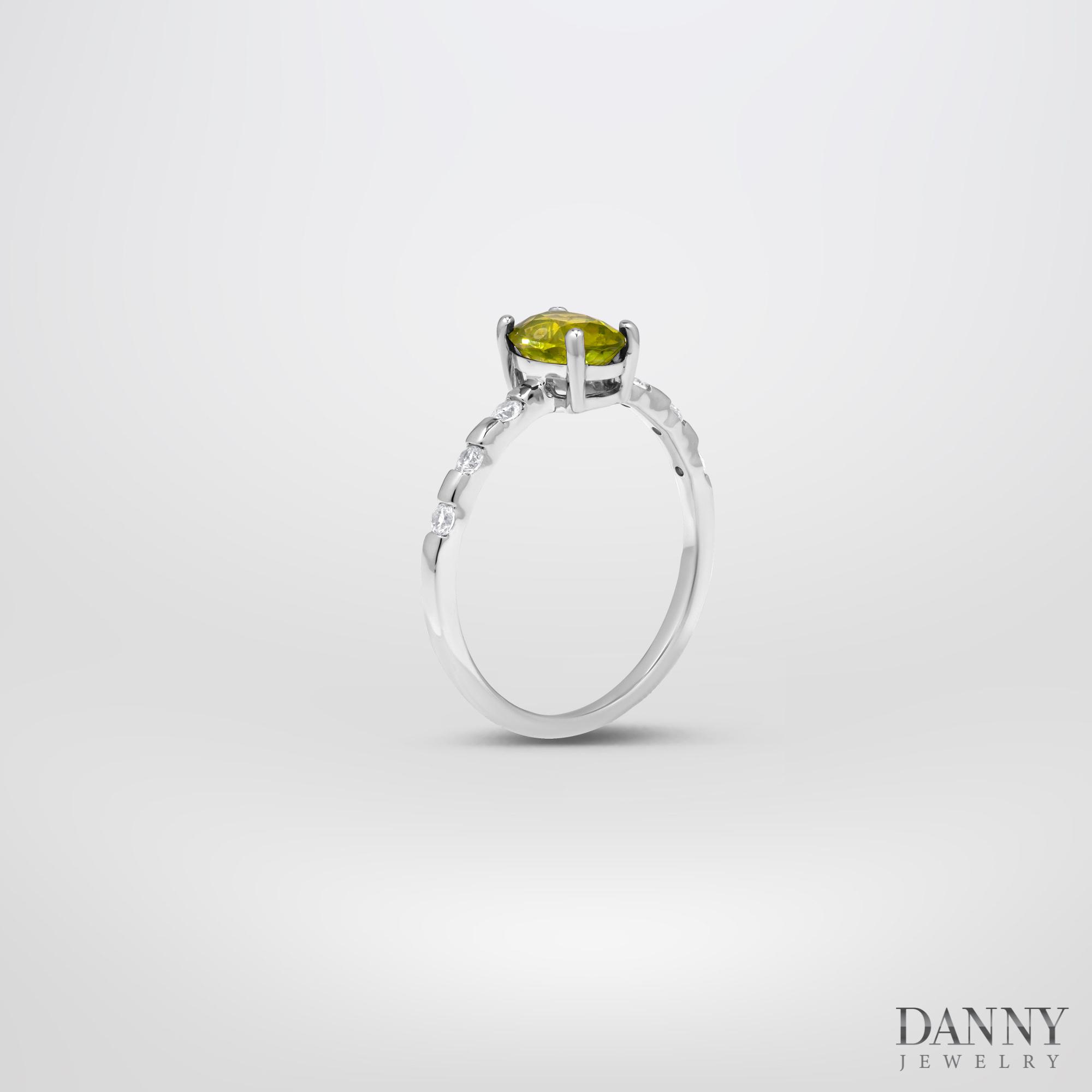 Nhẫn Nữ Danny Jewelry Bạc 925 Xi Rhodium Đá Peridot & CZ N0107