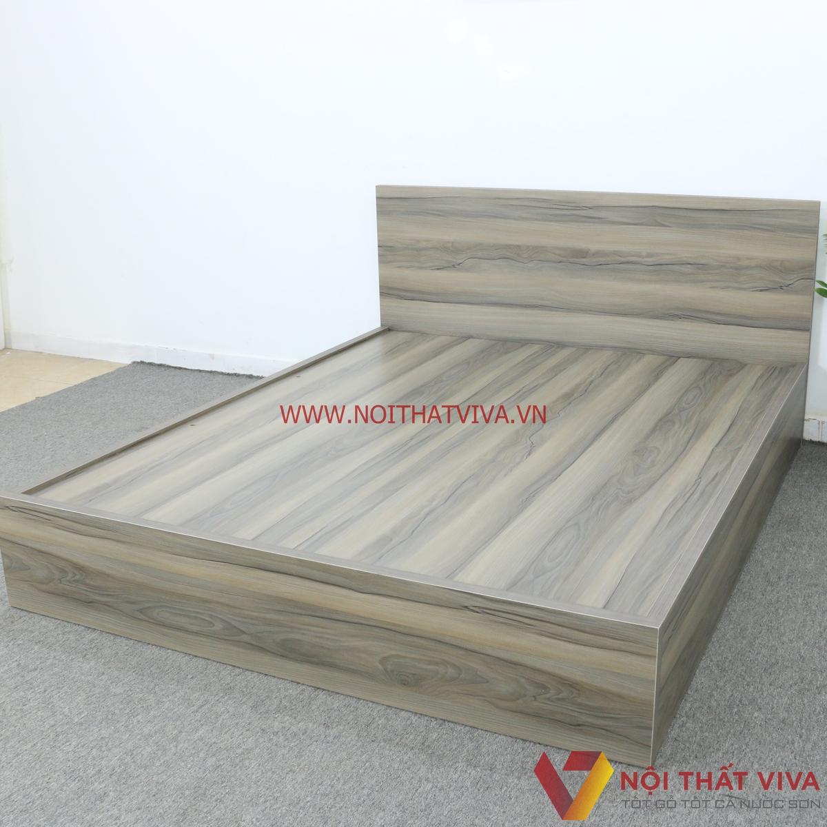 Giường Ngủ Gỗ MDF Phủ Melamine Cao Cấp Viva Màu Nết Học Kéo