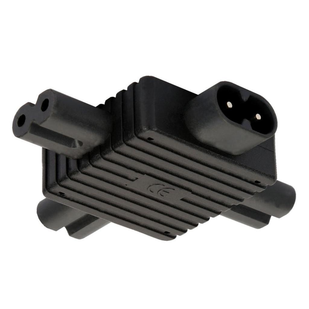 IEC C8 Male to 3X Female C7 Plug Splitter Power Adapter Connector