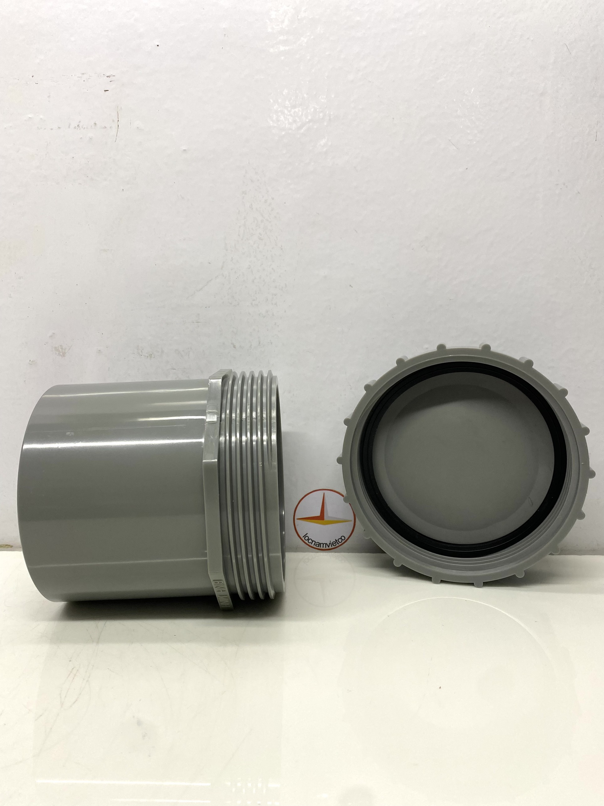 Bít xả ren ngoài 140 nhựa PVC Bình Minh _BXRN140