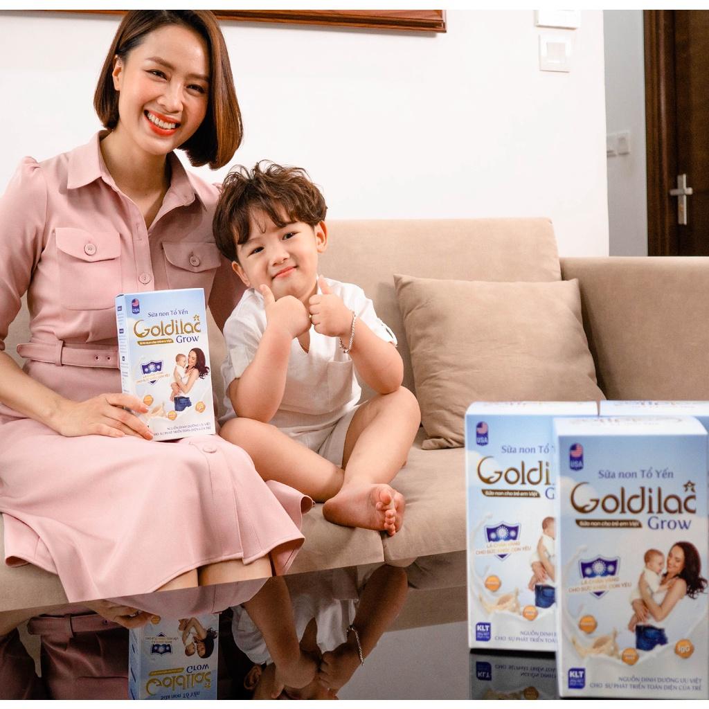 Sữa non Tổ yến Goldilac Grow hộp 168g x 12 gói - Sữa dinh dưỡng cho bé từ 0-10 tuổi, hỗ trợ tiêu hóa, tăng cân, tăng sức đề kháng giảm biếng ăn chậm lớn