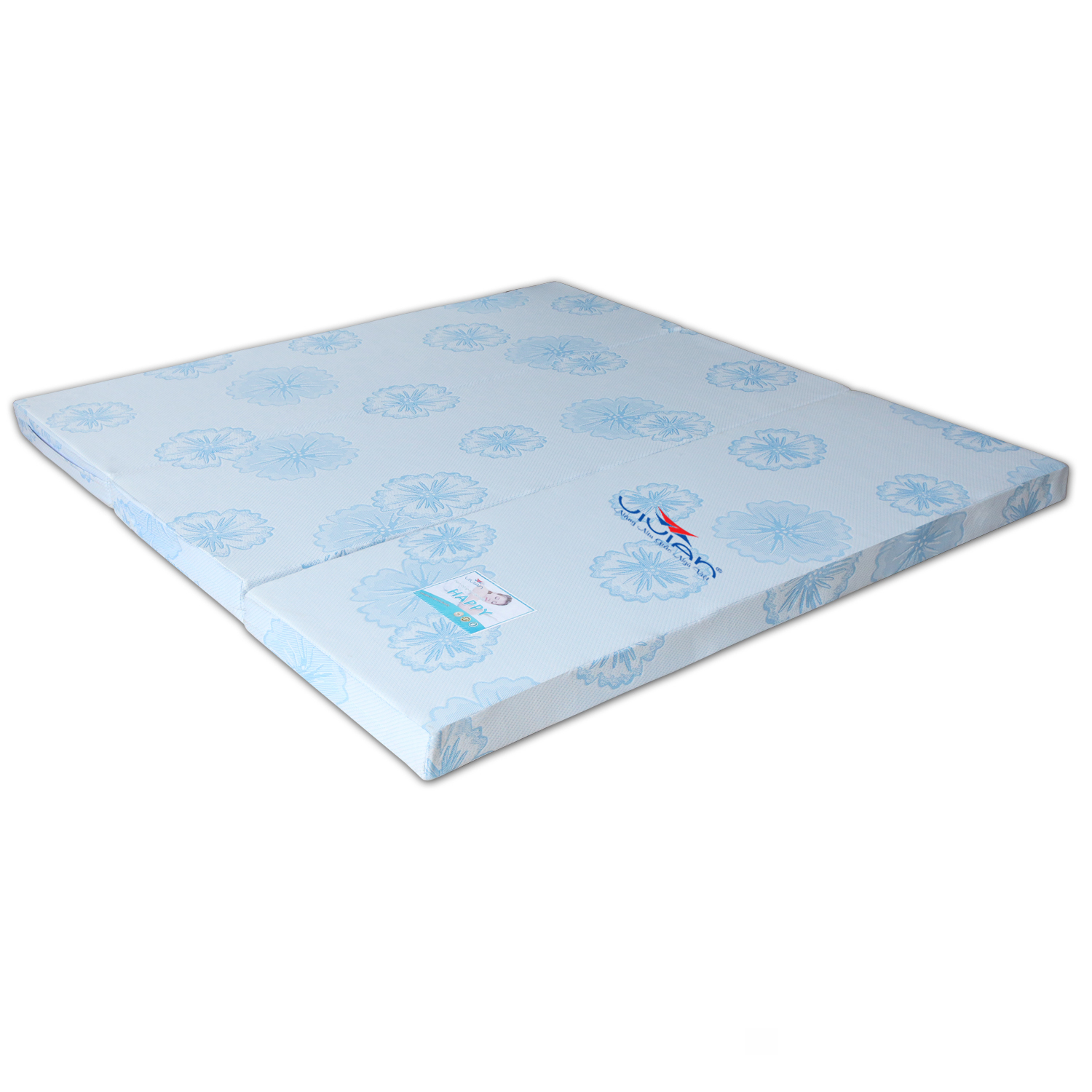 Nệm Cao Su CLASSIC Gấp 3 Vivian - Vải Gấm Damask Cao Cấp Không Chần