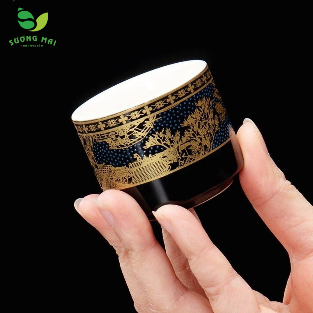 Bộ ấm chén pha trà cối xay Cảnh Trấn Thanh Di 13&12&11 món