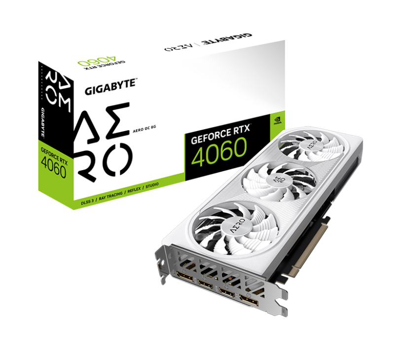 Card màn hình Gigabyte GeForce RTX 4060 AERO OC 8G (GV-N4060AERO OC-8GD) - Hàng Chính Hãng