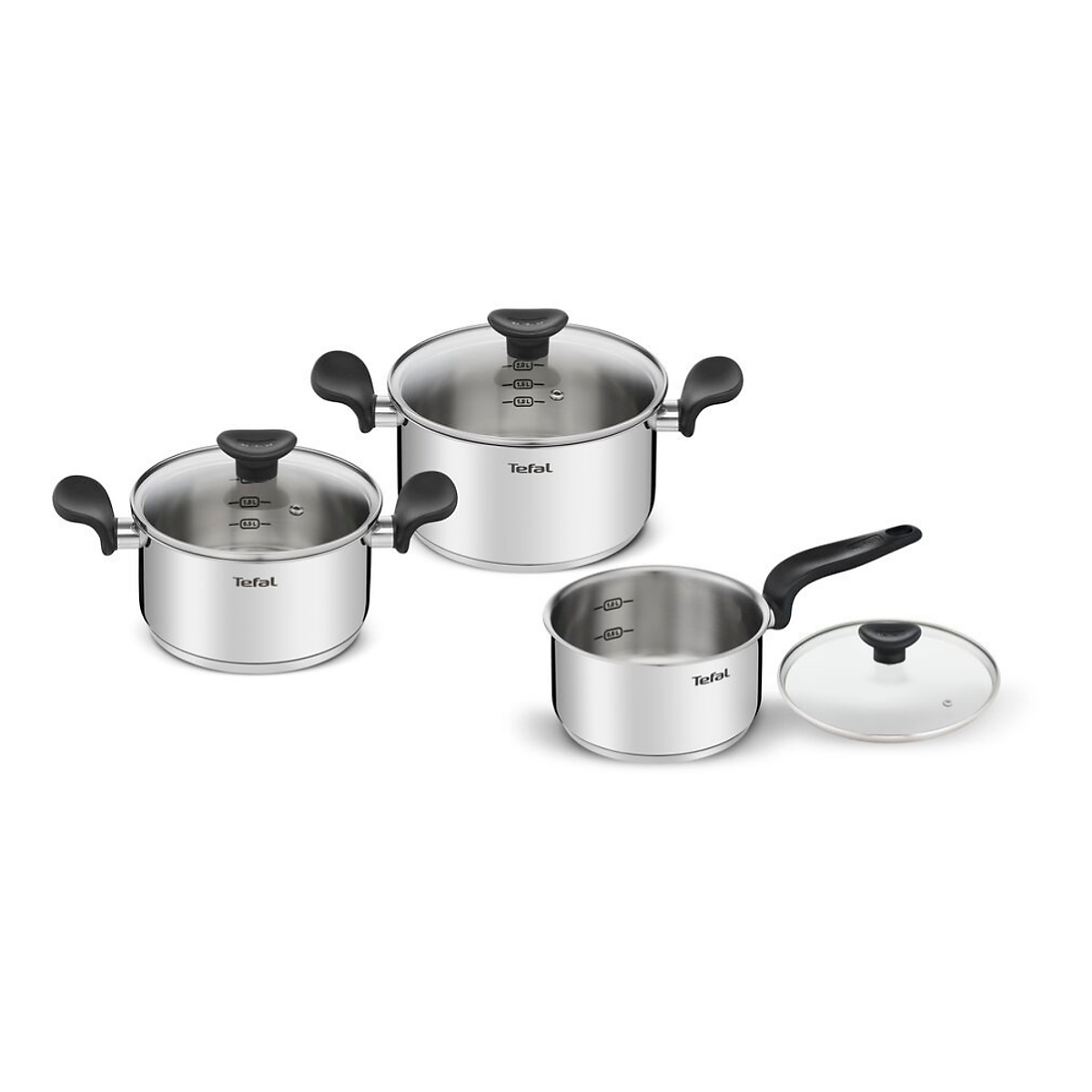 Bộ nồi inox Tefal Primary 16/20/24cm - Nấu được mọi loại bếp - Hàng chính hãng