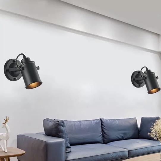 Đèn gắn tường kiểu công nghiệp đen chưa bao gồm bóng đèn V-91
