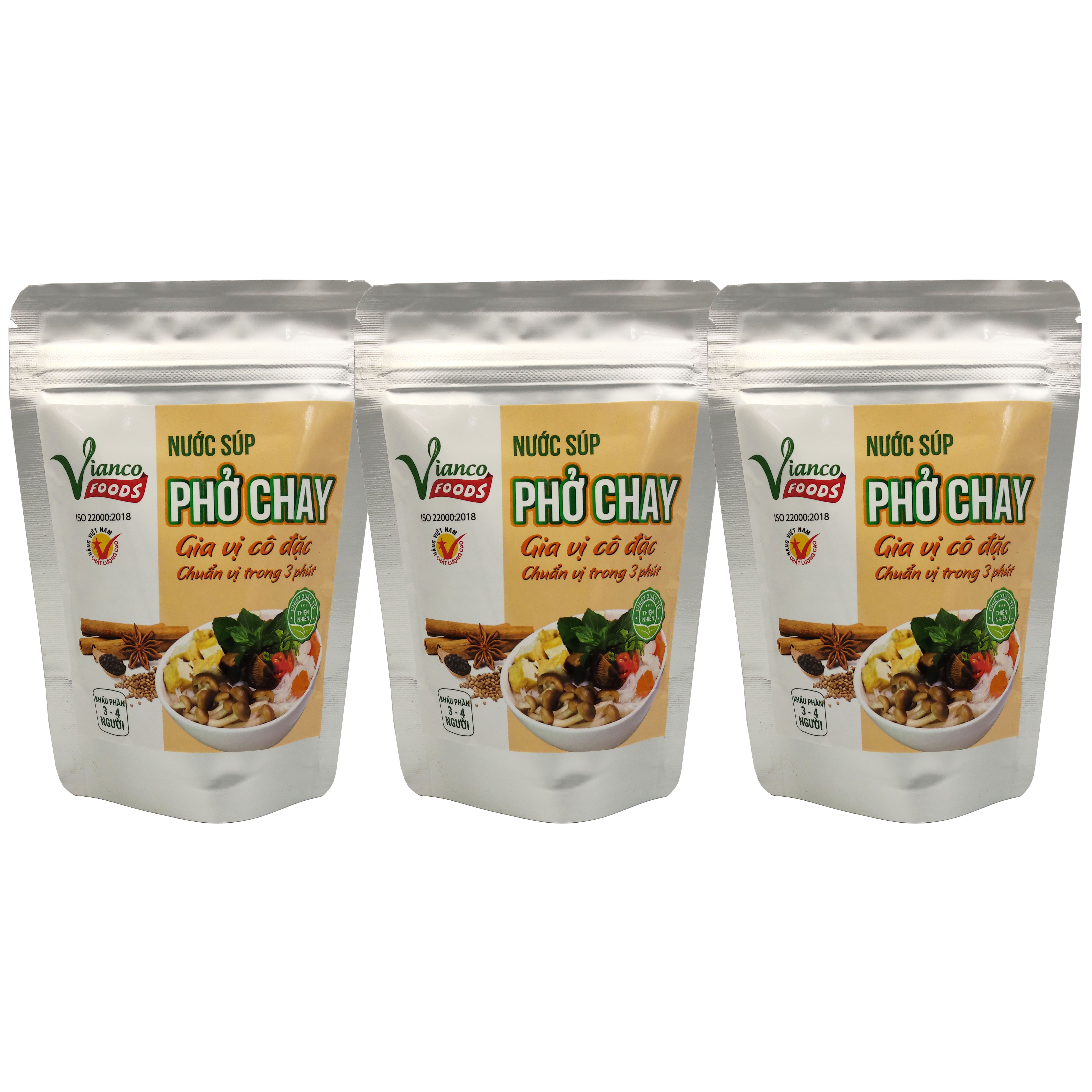 Combo 03 Túi Nước Súp Phở Chay Việt Ấn (200ml/túi)