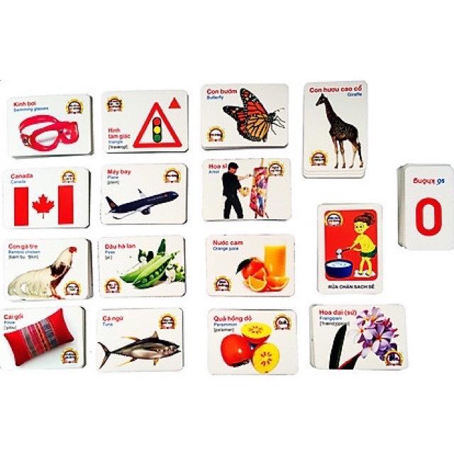 Bộ thẻ học thông minh 16 chủ đề song ngữ cho bé - đồ chơi thông minh