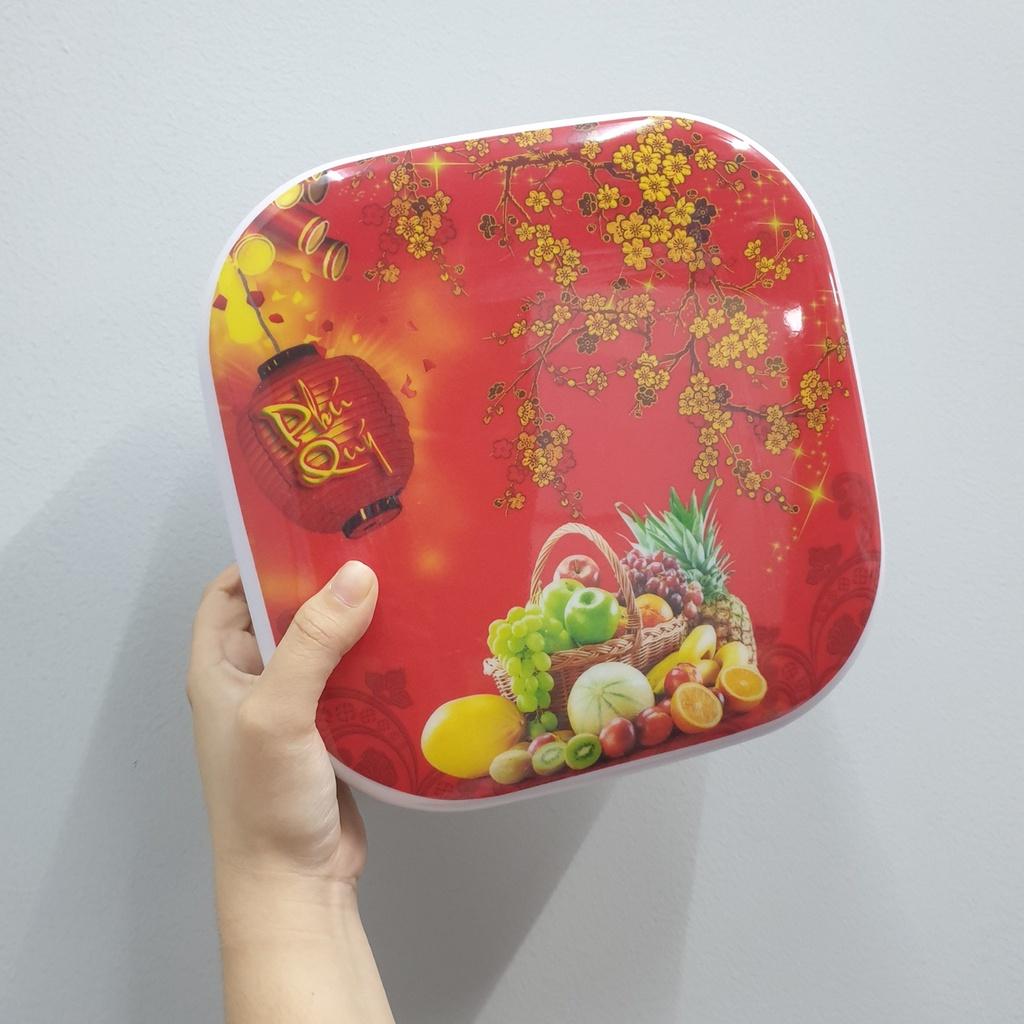 Hộp mứt TẾT nhựa melamine xinh xắn kiểu lục giác, vuông, mứt xoay