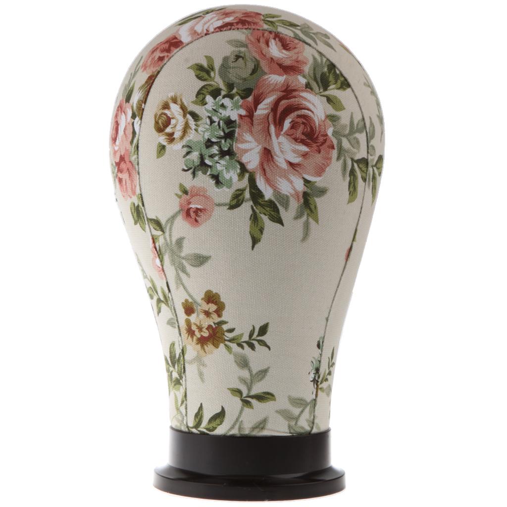 22inch Cork Canvas Hair Mannequin+100pcs T-pins for Wigs Hairpiece Display Shop