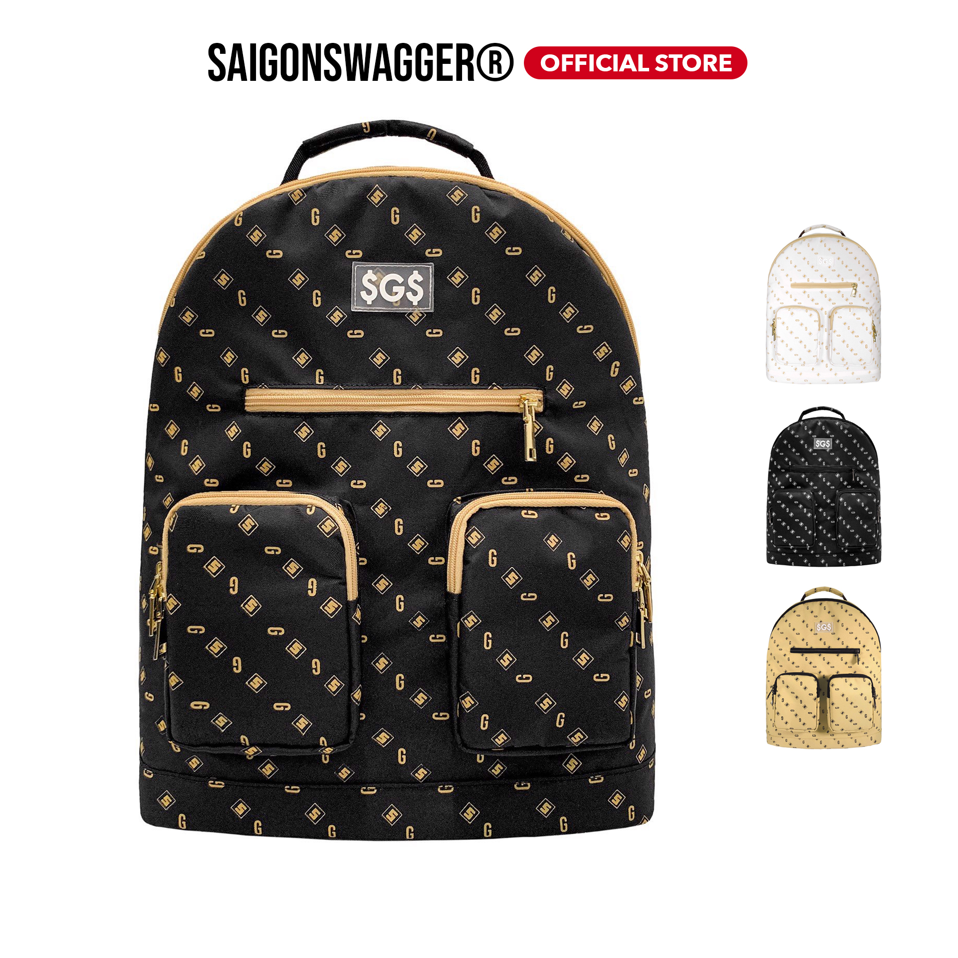 Balo Họa Tiết Monogram SAIGON SWAGGER Ngăn Chống Sốc Laptop 15.6inch