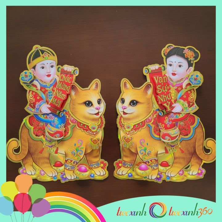 Cặp hình con giáp chúc tết năm mới trang trí nhà cửa 35 cm