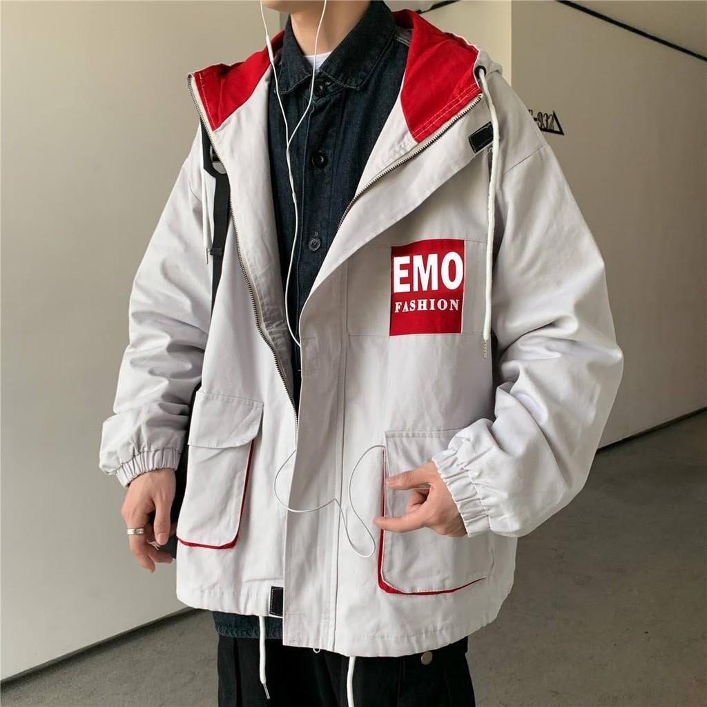 Áo khoác kaki nam phối màu EMO có size lớn
