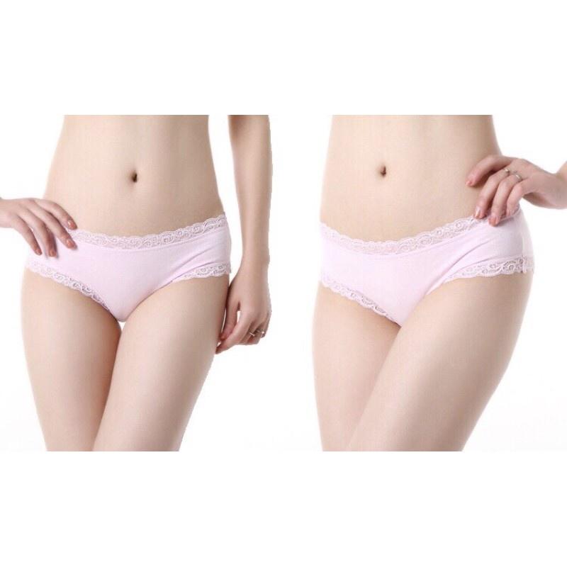 Quần Lót Nữ Cotton Xinh Xắn Viền Ren Siêu Mịn - Chất Liệu Thấm Hút Và Co Giãn 4 Chiều