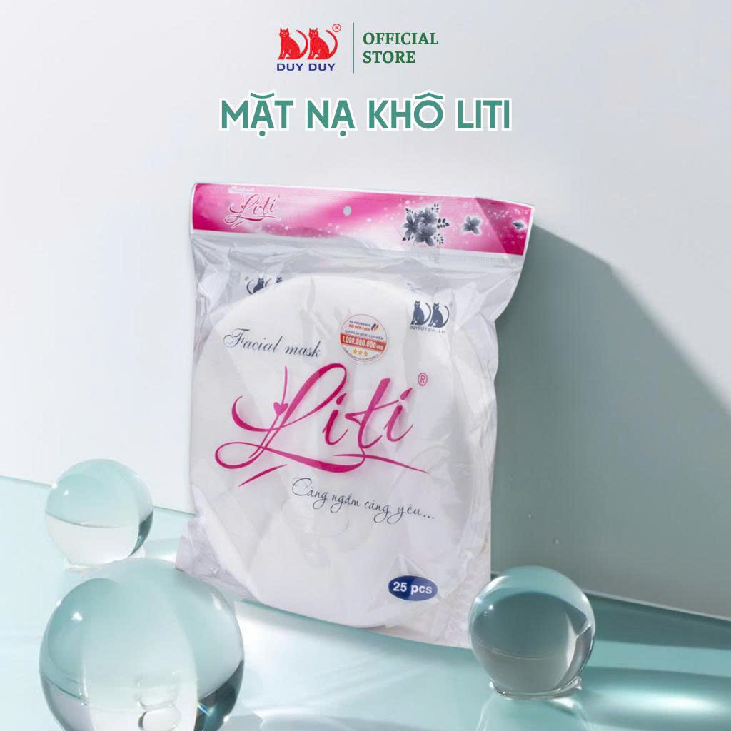 Mặt nạ khô Liti vải rayon mềm mịn 25 miếng (21x23cm) không hóa chất chuyên chăm sóc da mặt