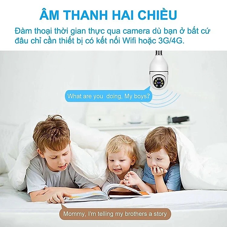 Camera an ninh bóng đèn  yoosee thông minh HD 1080P xoay 360 độ không dây hình - HD 1080P Nhìn Đêm Camera IP An Ninh Gia Đình