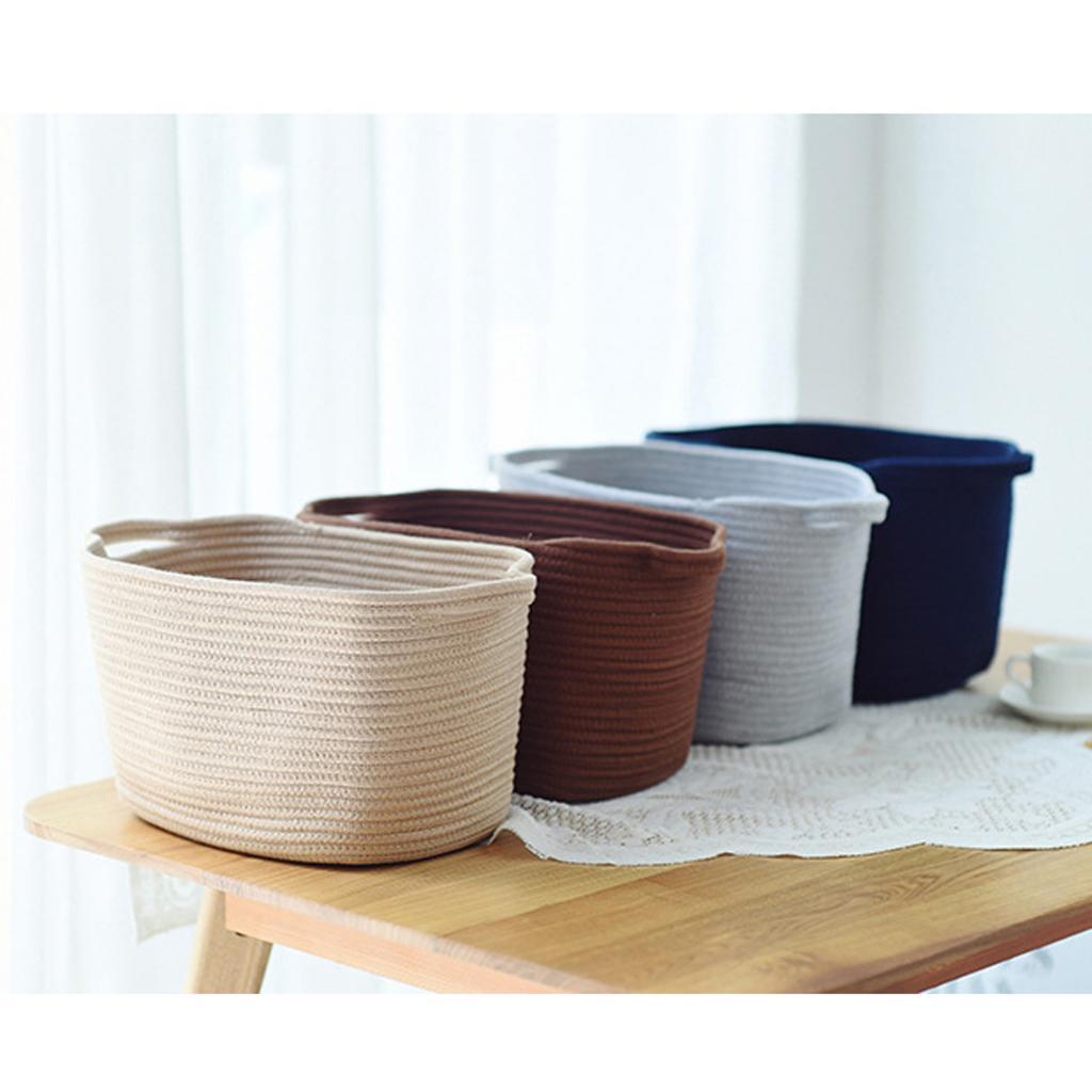 Woven Cotton Rope Storage Basket with Handles 46x30x30cm, Blanket Storage Baskets, Laundry and Toy Storage Organize