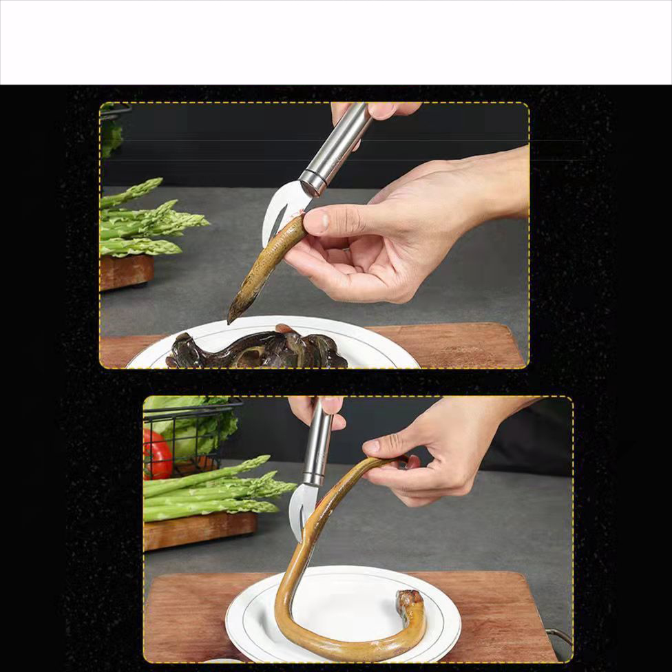 Sét 2 món dao làm lòng, mổ cá và nhíp 2in1