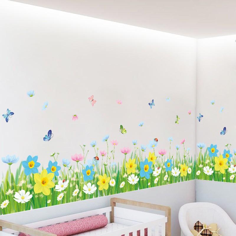 Decal dán tường vườn hoa xinh xắn 04