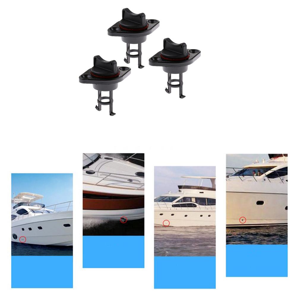 3PCS BOAT MARINE BEACH COOLER LIVEWELL NYLON DRAIN PLUG 1" SCREW IN WITH