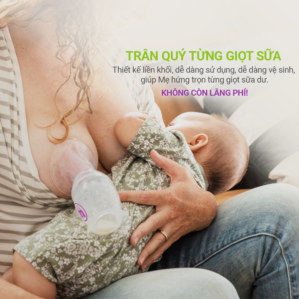 Cốc Hứng Sữa Mama’s Choice, Hút Sữa Rảnh Tay, Chất Liệu Silicone Cao Cấp, Chứng Nhận An Toàn FDA - 1 Cốc