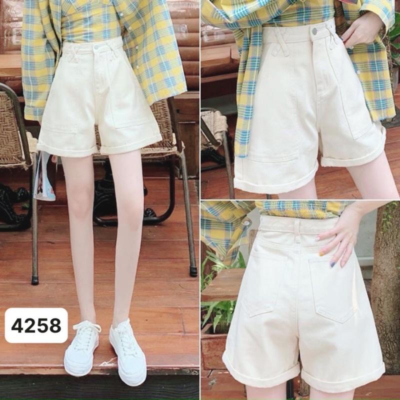 Quần Ngố Lửng Aiori Ống Rộng Dáng Chữ A Lưng Cao Vải Cực Xịn, Chất Jeans Cotton Thoáng Mát, Mềm Mịn, Lai Cuốn_Mã 4258